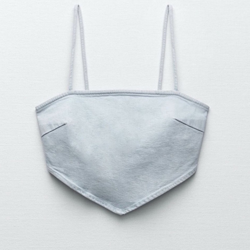 Zara Denim Bandana Top